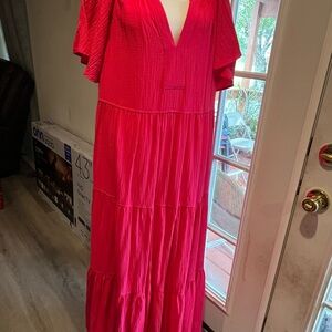 Calvin Klein Vibrant Pink Maxi Dress